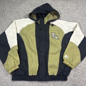 Vintage Starter New Orleans Saints NFL Hooded Jacket L Black Gold Rare Variant